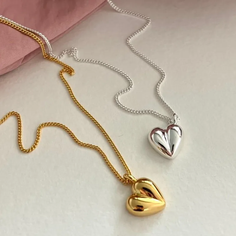 Cadena Bold Heart Plateada | Plata 925 + Enchapado de Oro de 18k | Estilo Chunky