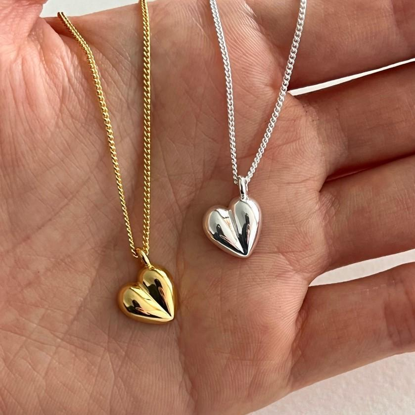 Cadena Bold Heart Dorada | Plata 925 + Enchapado en Oro 18K | Estilo Chunky