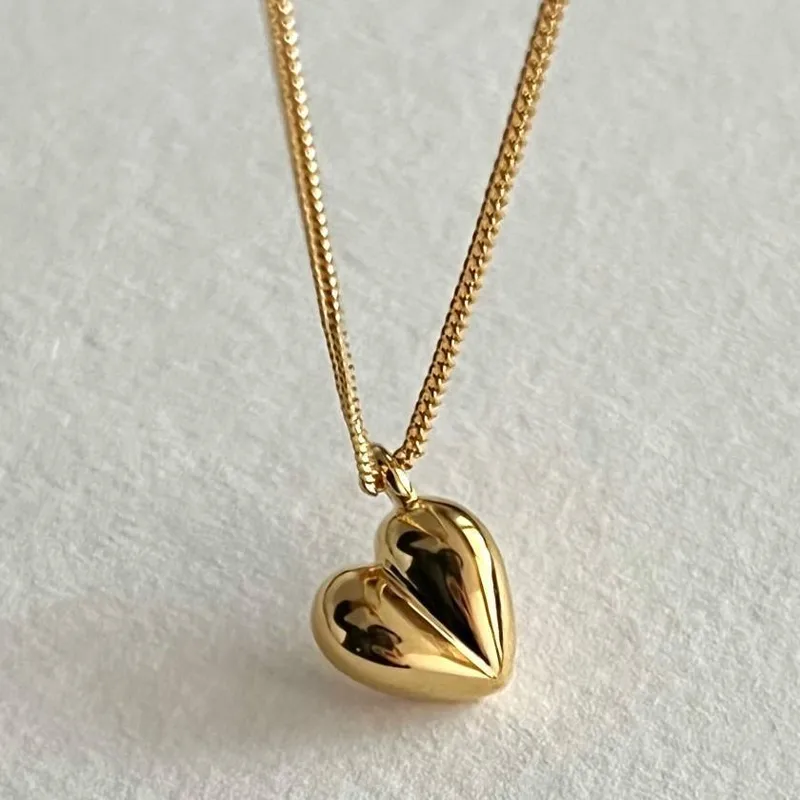 Cadena Bold Heart Dorada | Plata 925 + Enchapado en Oro 18K | Estilo Chunky