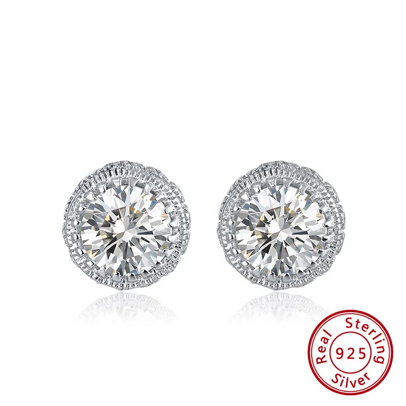 Aretes Plateados Halo Brillante | Plata 925 + Zirconia | Diseño Clásico y Sofisticado